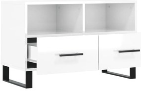 Móvel de TV 80x36x50 cm derivados de madeira branco brilhante