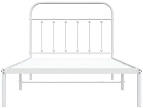 Estrutura de cama com cabeceira 100x200 cm metal branco