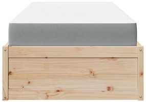 Cama com colchão 90x200 cm madeira de pinho maciça
