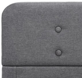 Estrutura de cama em tecido 160x200 cm cinzento-claro