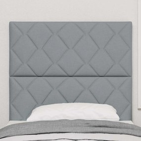 Cabeceira LED vidaXL Design de Blocos de Diamante Cinza Claro 90 cm Te