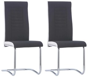 vidaXL Cadeiras de jantar cantilever 2 pcs tecido preto