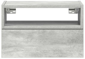 Mesas de cabeceira de parede 2pcs 45x26x28,5cm cinzento cimento