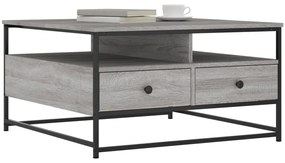 Mesa de centro 80x80x45 cm derivados de madeira cinzento sonoma