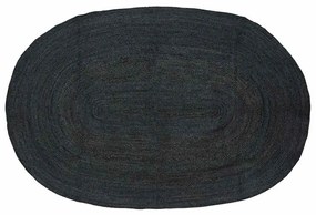 vidaXL Tapetes de área Oval Preto 152 x 245 cm Juta