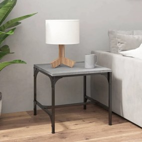 Mesa de apoio 40x40x35 cm derivados de madeira cinzento sonoma