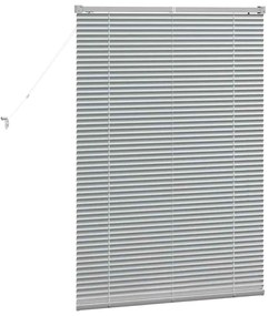 Persiana de Janela com cortinas Manual Prata 80 x 130 cm Alumínio