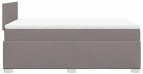 Cama boxspring c/ colchão 120x190cm tecido castanho-acinzentado