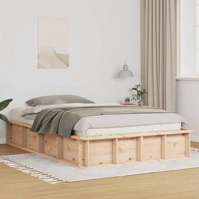vidaXL Cama com armazenamento elevável, 140 x 200 cm em madeira sólida de pinho