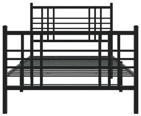 Estrutura de cama com cabeceira e pés 100x190 cm metal preto