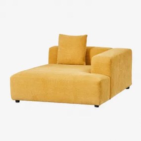 Módulo Chaise Longue Direito Com Almofada Para Sofá Modular Bruna Tecido Chenille Mostarda - Sklum