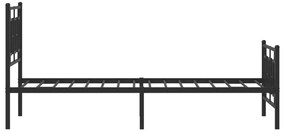 Estrutura de cama com cabeceira e pés 90x200 cm metal preto