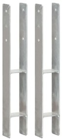 vidaXL Âncoras de vedação 2 pcs 8x6x60 cm aço galvanizado prateado
