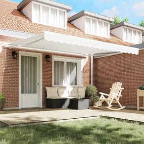 Toldo Retrátil Manual vidaXL Branco 400x350 cm
