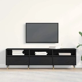 Armário para TV vidaXL Preto Carvalho 150x30x44,5 cm Madeira Reestrutu