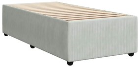 Cama com molas/colchão 100x200 cm veludo cinza-claro