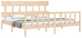 Cama sem colchão 200x200 cm madeira de pinho maciça