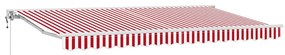 Toldo Retrátil Manual Vermelho e Branco 400x200 cm Alumínio