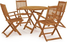 vidaXL Conjunto de jantar dobrável para jardim 5 pcs madeira de acácia