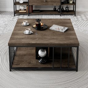 Mesa de Centro Zenn – Nogueira Preta – 90x90x40 cm