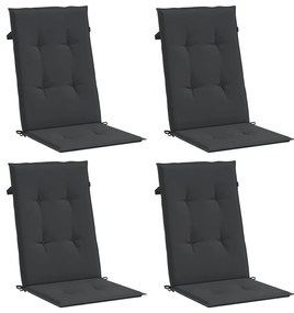 Almofadões para cadeiras altas de jardim 4 pcs tecido preto