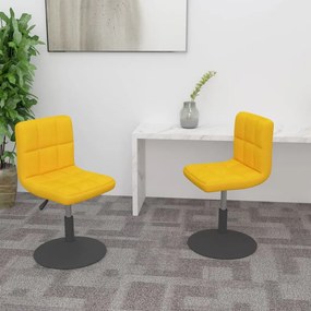 vidaXL Cadeiras de jantar giratórias 2 pcs veludo amarelo