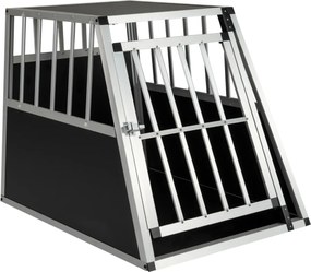 Caixa de transporte para cães em alumínio, com porta e fechadura 91 x 65 x 69,5 cm