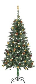 vidaXL Árvore de Natal artificial pré-iluminada c/ bolas 150 cm