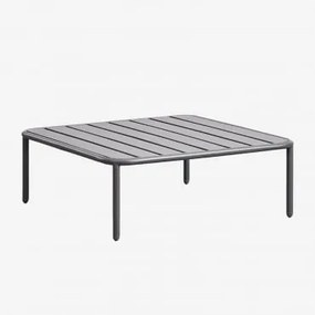 Mesa De Centro Para Jardim Quadrada 90x90 Cm Em Aço Roubly Cinza Grafito - Sklum