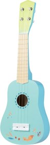 Ukelele de 21 polegadas para crianças de 4 cordas com corpo em madeira Basswood para maiores de 3 anos Instrumento musical azul
