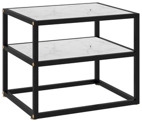 vidaXL Mesa consola 50x40x40 cm vidro temperado branco