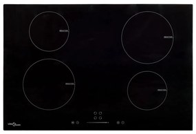 Placa de indução com 4 discos ecrã tátil vidro 7000 W 77 cm