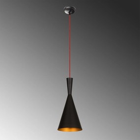 Candeeiro de Teto Elmas – Preto e Vermelho – 19 cm x 140 cm