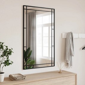 vidaXL Espelho de parede retangular 60x100 cm ferro preto