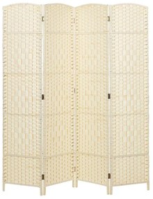 Biombo com 4 painéis em corda de papel creme 178 x 163 cm LAPPAGO Beliani
