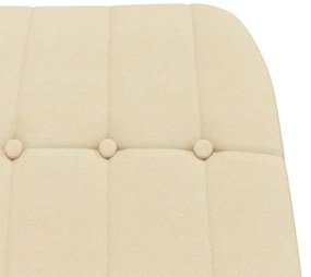 Cadeira de baloiço com apoio de pés tecido cor creme