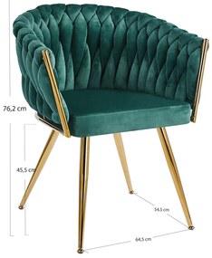 Cadeira Widny Golden Veludo - Verde