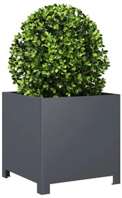 Vaso/floreira de jardim 2 pcs 40x40x40 cm aço antracite