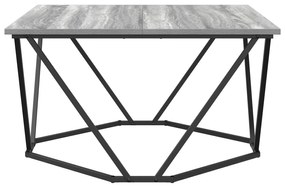 Mesa de Centro Cinza Sonoma 80x80x45 cm Madeira Engenharia