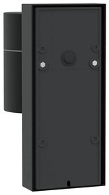 Luz de Parede Externa com Sensor Preta de Aço Inoxidável IP44