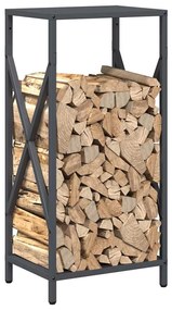 Suporte para lenha 34x25x70 cm aço laminado a frio antracite