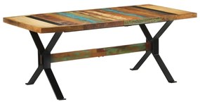 Mesa de jantar 180x90x73 cm madeira recuperada maciça
