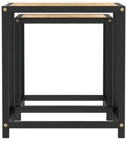 Mesas de centro 2 pcs MDF preto e amarelo