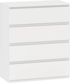 HOMCOM Cómoda com 4 Gavetas para Quarto, Design Moderno, Fecho Suave, para Sala, Closet ou Hall de Entrada, 80x39x95 cm, Branco | Aosom Portugal