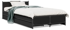 Estrutura cama c/ gavetas 90x190 cm derivados de madeira preto