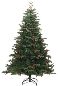 Árvore de Natal artificial articulada c/ pinhas e bagas 210 cm