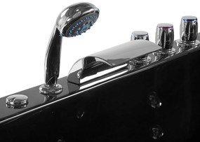 Banheira de hidromassagem de canto versão à direita em acrílico preto com LED 160 x 113 cm PARADISO Beliani
