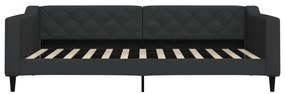 Sofá-cama com gavetão e gavetas 100x200 cm tecido preto