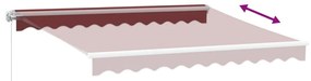 Toldo retrátil manual com luz LED 300x250 cm bordô