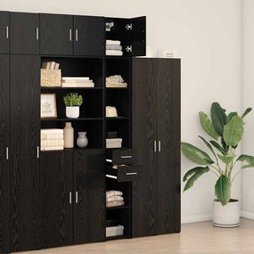 Armário de Armazenamento Slim vidaXL Carvalho Preto 30x42.5x225 cm Mad